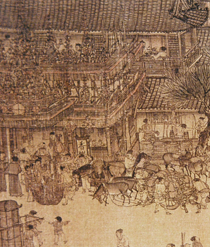 图4 张择端《清明上河图》（局部），11 世纪，故宫博物院藏。