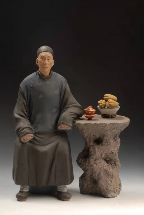 张明山塑《谭鑫培便装像》
