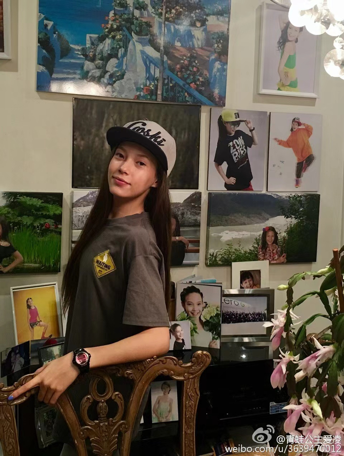 少女时期的谷爱凌。图片来源：微博@青蛙公主爱凌