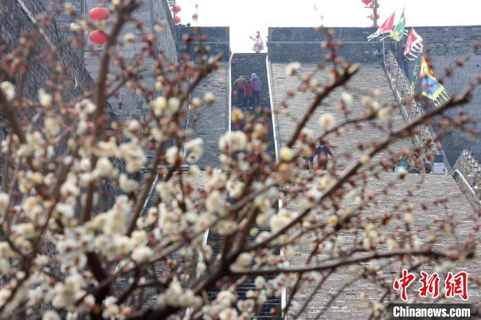 正月十六爬城头。　泱波 摄