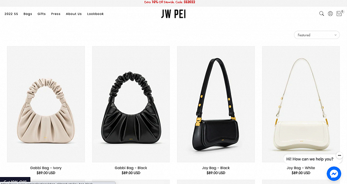 JW PEI独立站截图