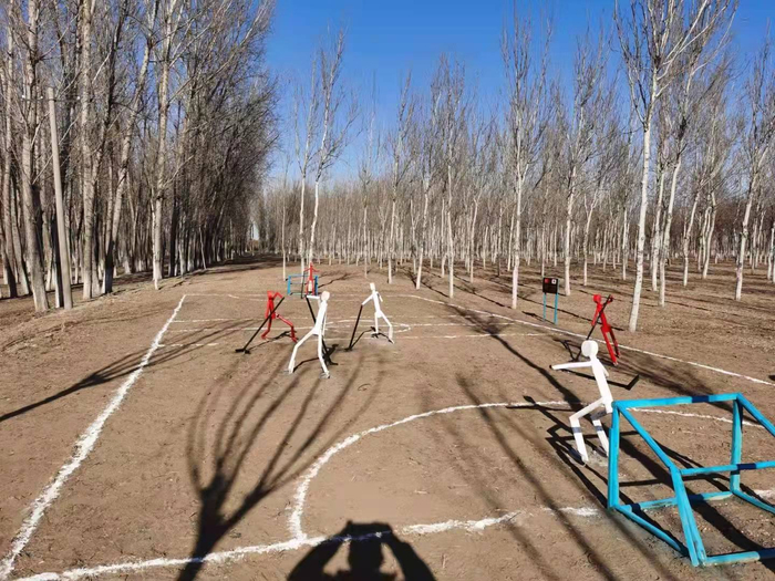 巧手打造冰球比赛现场的场景。受访者供图