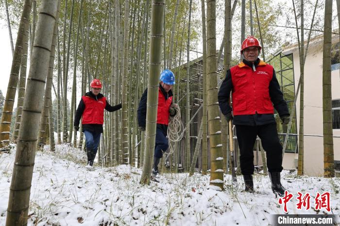 柘荣县供电公司南区供电所员工对10千伏东源线进行巡视清障，确保电网安全稳定运行。　袁亦峰 摄