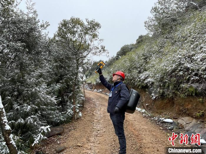 福鼎市供电公司太姥山镇供电所组织员工以“人巡+机巡”相结合的方式对10千伏太姥山线开展特巡特护。　陈越颖 摄