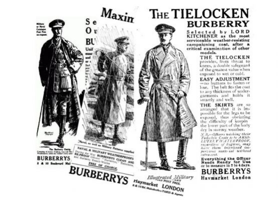 早期英国军官的巴宝莉大衣，已经有了现代军大衣的雏形。