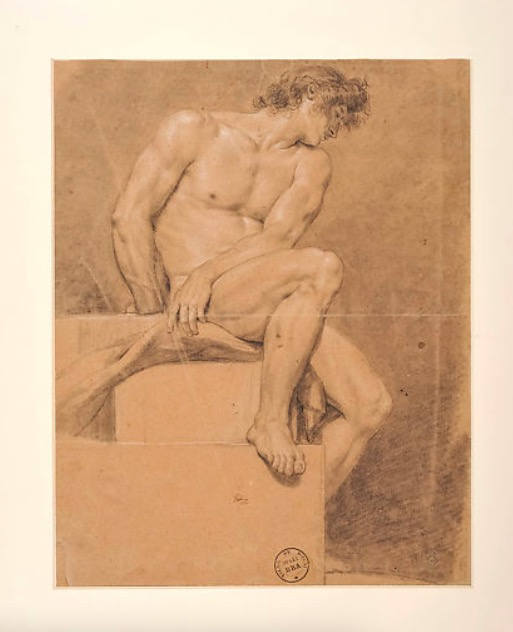 大卫，《坐着的男性裸体》，约1774—1775
