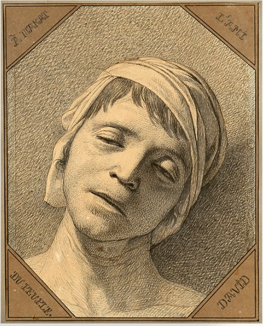 大卫，《死者之首，让·保罗·马拉》，1793