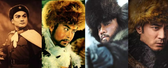 童祥苓、王润身、张涵予、李光洁分别扮演的杨子荣形象。