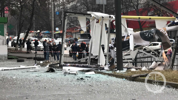 ▲乌克兰首都基辅，发生爆炸后的街景。图片来源/受访者供图