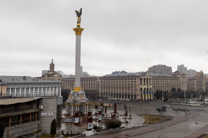 2022年2月24日，乌克兰基辅城内景象。
