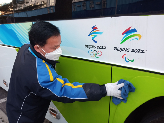 北京公交集团冬奥B2车队驾驶员陈学海。受访者供图