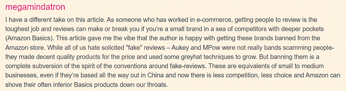 （图片来源：The Verge文章留言截图）