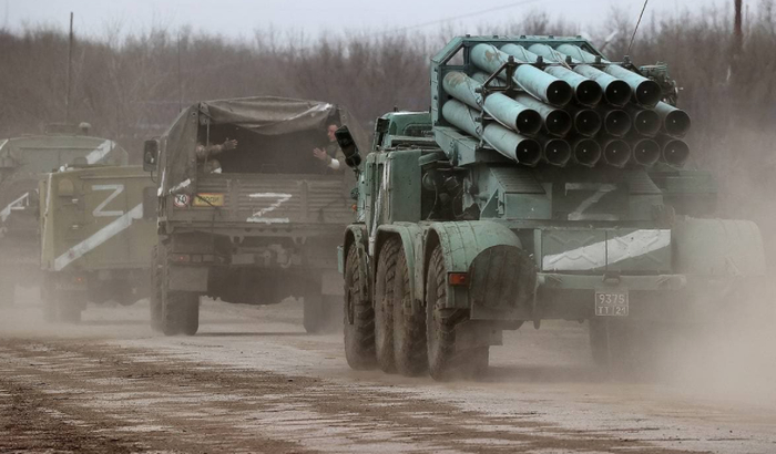 在乌克兰的俄军车队 图自塔斯社