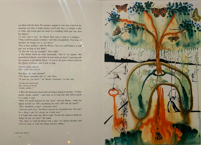 萨尔瓦多·达利绘制的《爱丽丝梦游仙境》插图。