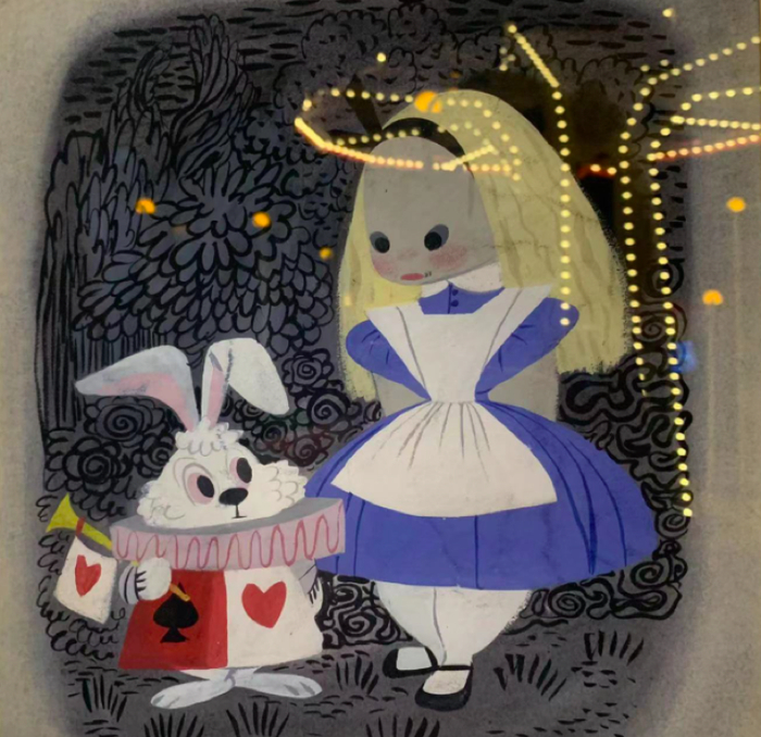 布莱尔设计的爱丽丝与白兔形象