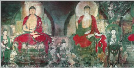 《过去七佛佛会图》壁画局部