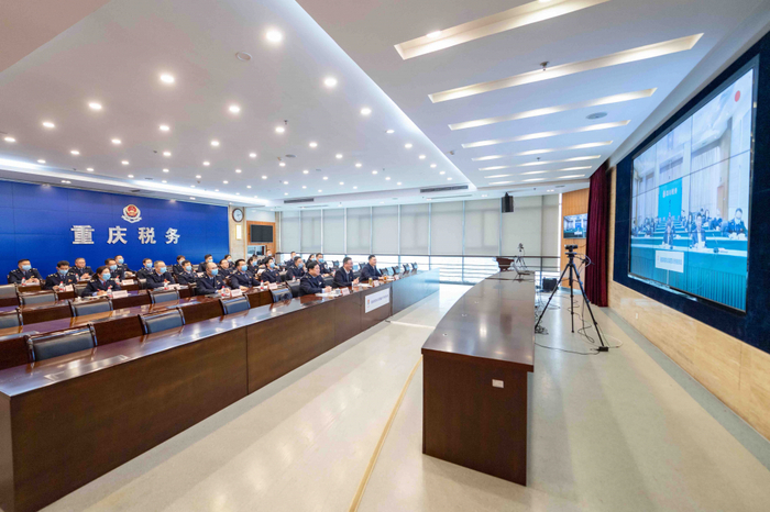 ▲税收服务成渝地区双城经济圈建设第三次联席会议现场。杜超 摄