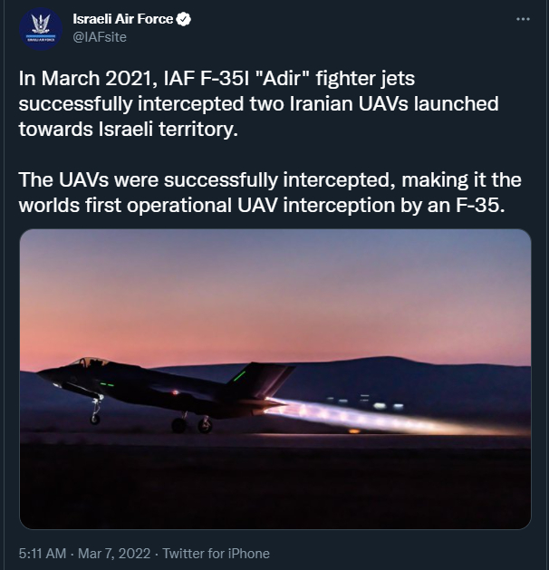 以色列国防部官方推特截图（下同）