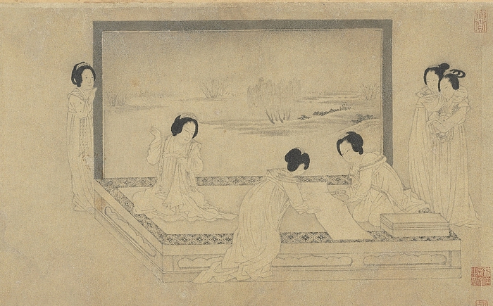 宋 牟益 《捣衣图》卷（局部）  台北故宫博物院藏