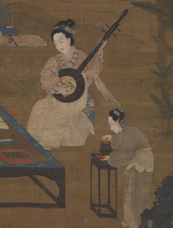  （传）宋 李嵩 《听阮图》轴（局部） 台北故宫博物院藏