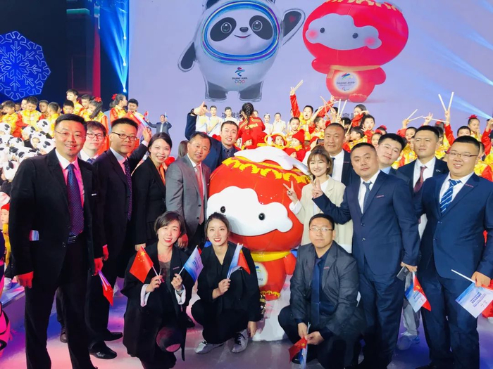 ▲“125工作组”在冬残奥会吉祥物“雪容融”发布会现场。受访者供图