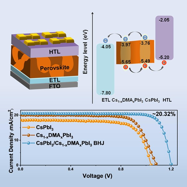 体异质结钙钛矿太阳能电池中载流子传输与器件性能示意图（图/孙秀红 邵志鹏 逄淑平）