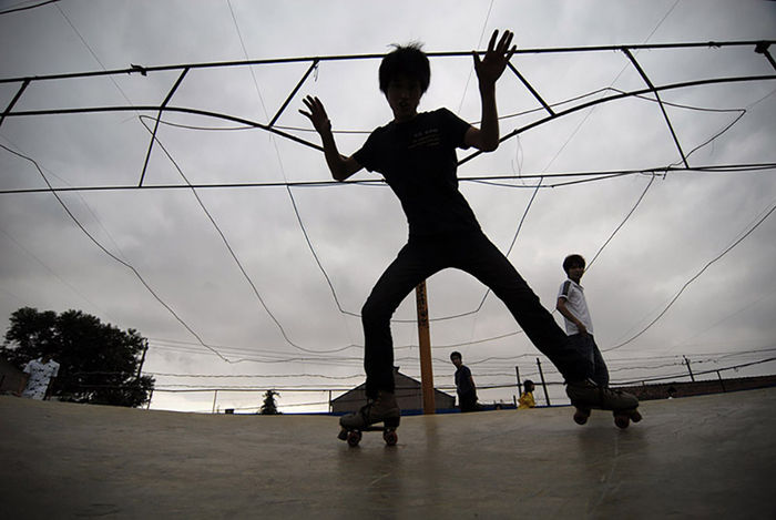 2010年10月01日  宁波   溜冰场上的义帆。