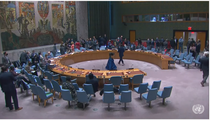 联合国安理会3月11日召开有关俄罗斯指控乌克兰境内生物军事活动的紧急会议 联合国会议视频截图