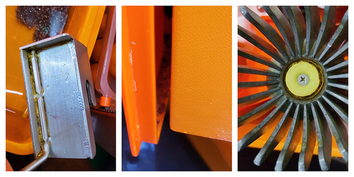 一些组件缝内的污垢。