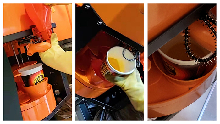 杯底预留橙汁。