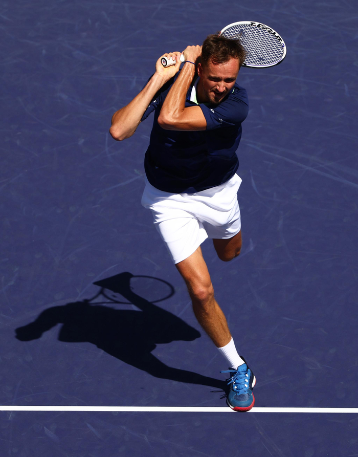 梅德维德夫在比赛中。