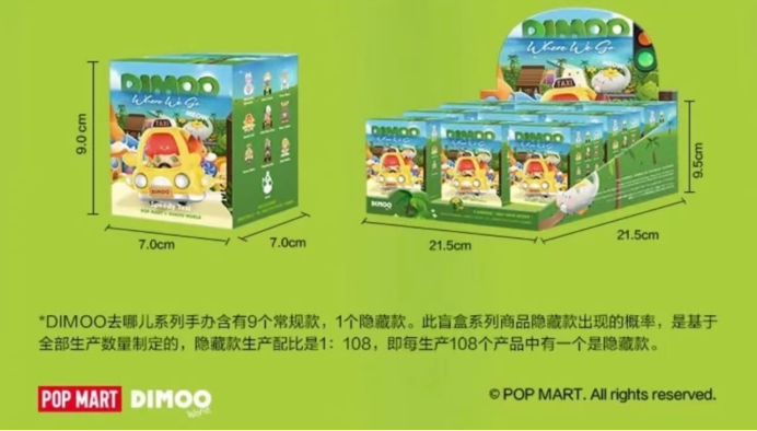 DIMOO去哪儿系列的商品页面标注信息。