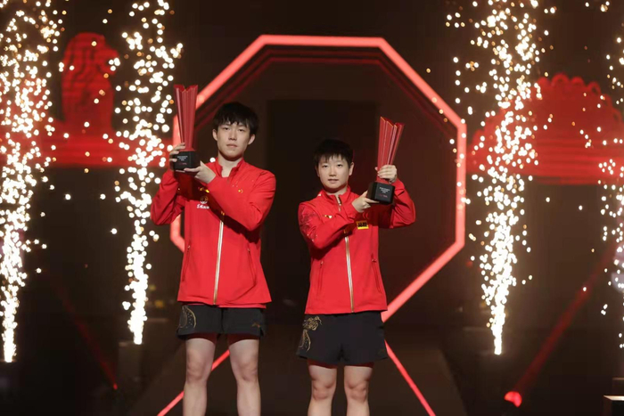 王楚钦/孙颖莎拿下WTT首个大满贯混双冠军。WTT供图