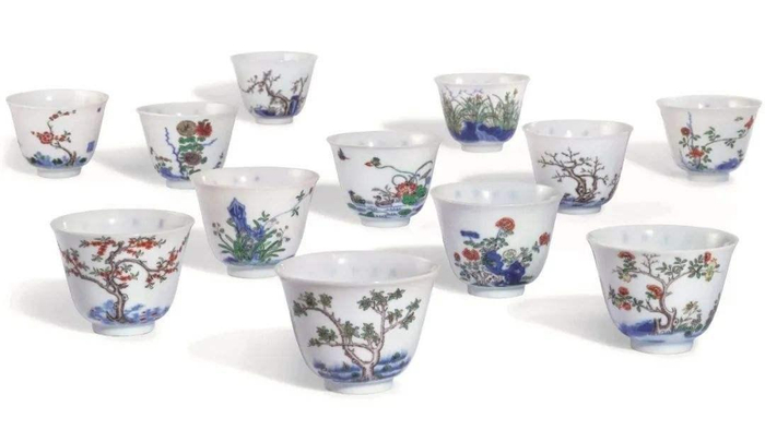 清康熙《五彩十二月花神杯》图片来自网络