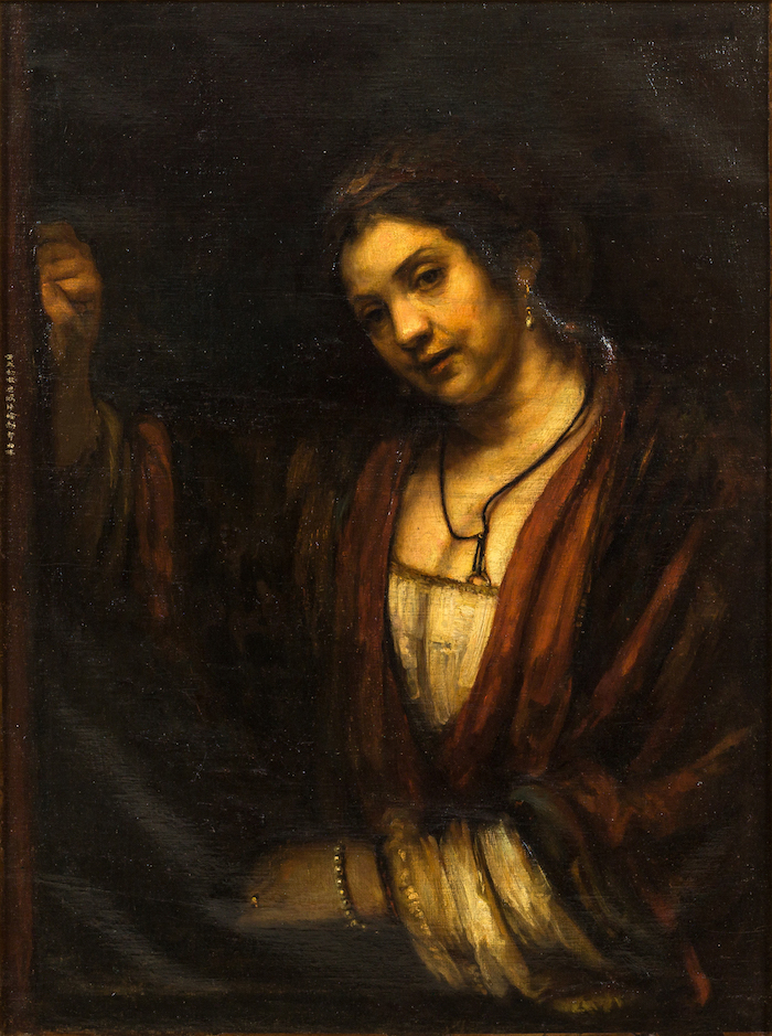 徐悲鸿临摹伦勃朗《妇人倚窗像》