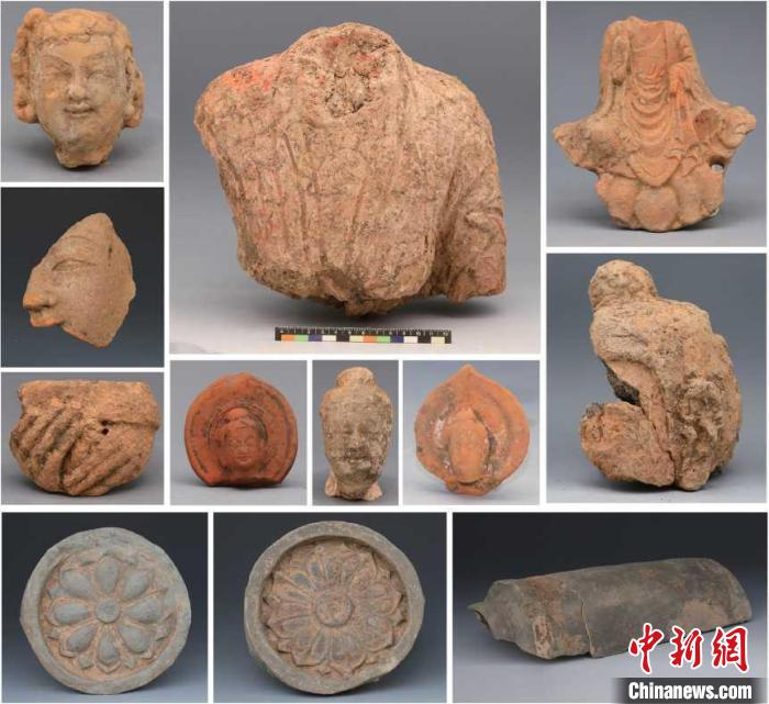 南京市西营村南朝佛寺遗址出遗物。　中国社会科学院考古学论坛   供图