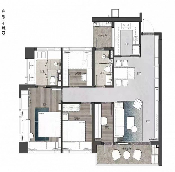 121平户型 图片来源：家在论坛