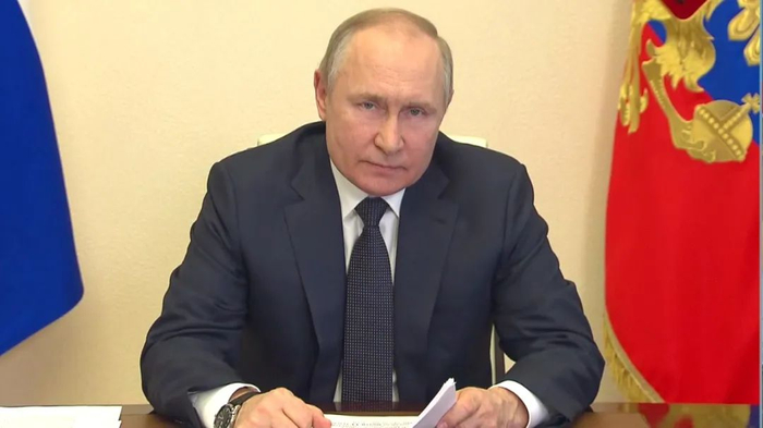 当地时间3月16日，普京发表电视讲话。