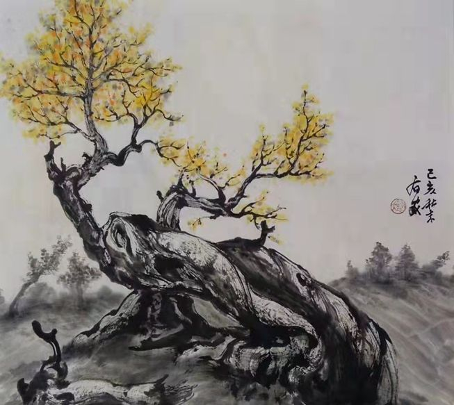 『艺术中国 胡杨风骨』——吴有安国画胡杨作品鉴赏|甘肃省|日月|骆驼|会员|东山_新浪新闻