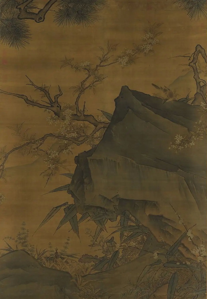 南宋 （传） 马远《梨花山鸟图》