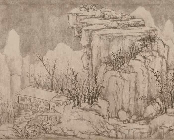 △ 元代画家黄公望《快雪时晴图》局部