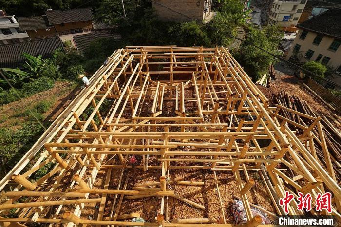 黎平茅贡接待中心建造过程。　受访者供图