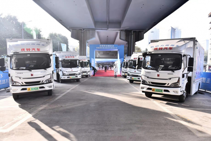 ▲庆铃汽车生产的氢燃料电池物流车