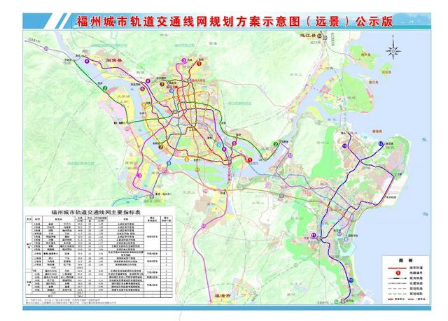 福州城市轨道交通线网规划方案示意图（远景）公示 图：福州市人民政府网站