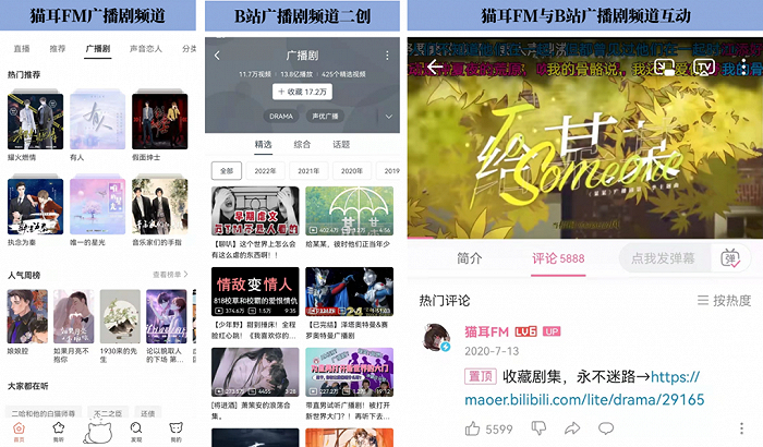 猫耳FM与B站