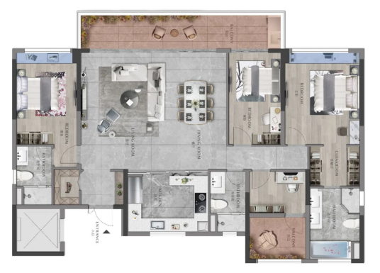 190平方米的户型图