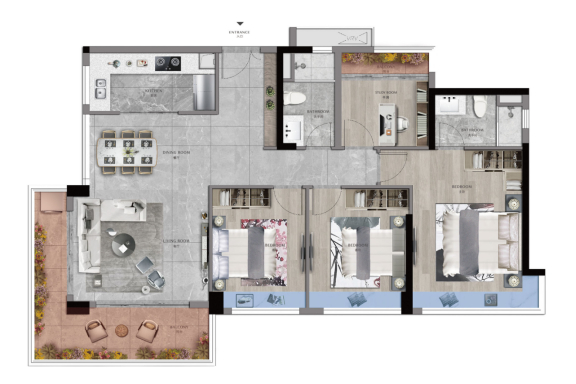 143平方米的户型图