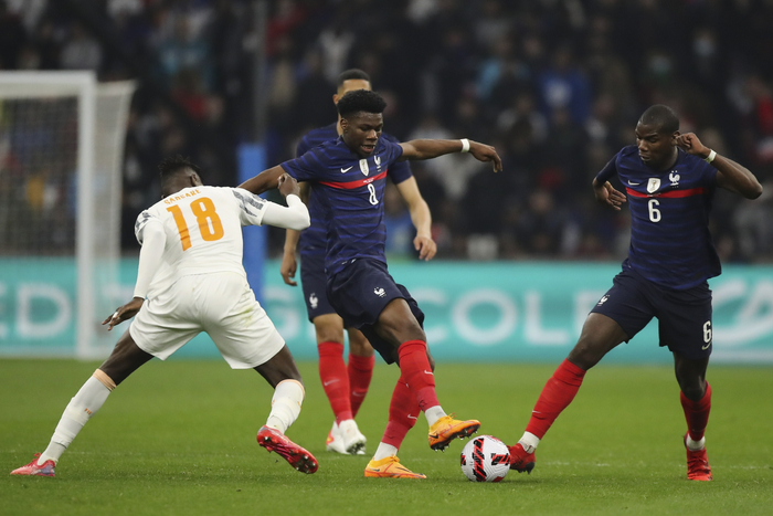 法国VS科特迪瓦热身赛。