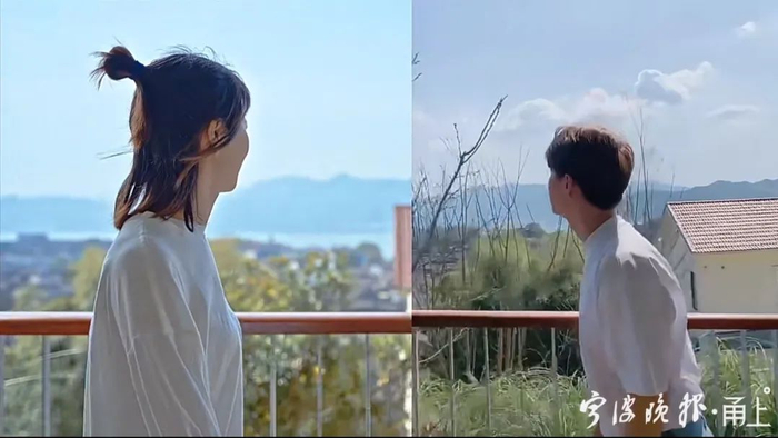 宁波旅友与马天宇“同框”  旅友“拇指小记”/视频截图