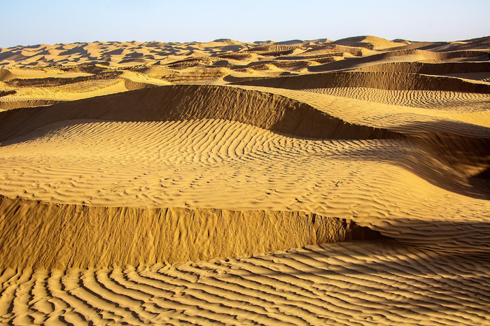 塔克拉玛干的美丽沙丘 图 东方ic